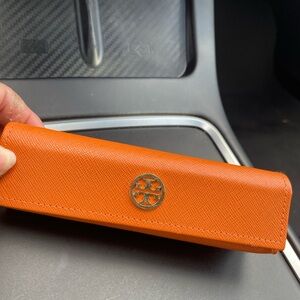 Tory Burch Vibrant Orange Eyewear Case